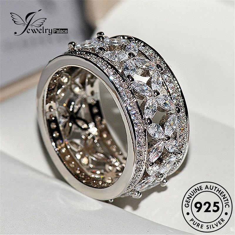 Jewelrypalace Asli Wanita Berlian Moissanite925 Cincin Kreatif Perak Kupu R205