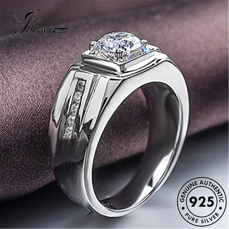 Jewelrypalace Cincin Moissanite Berlian925 Perak Pria Asli Fashion R214