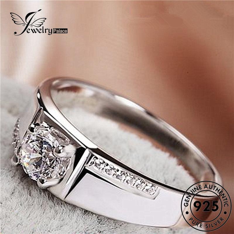 Jewelrypalace 925 Perak Temperamen Cincin Moissanite Berlian Pria Asli R182