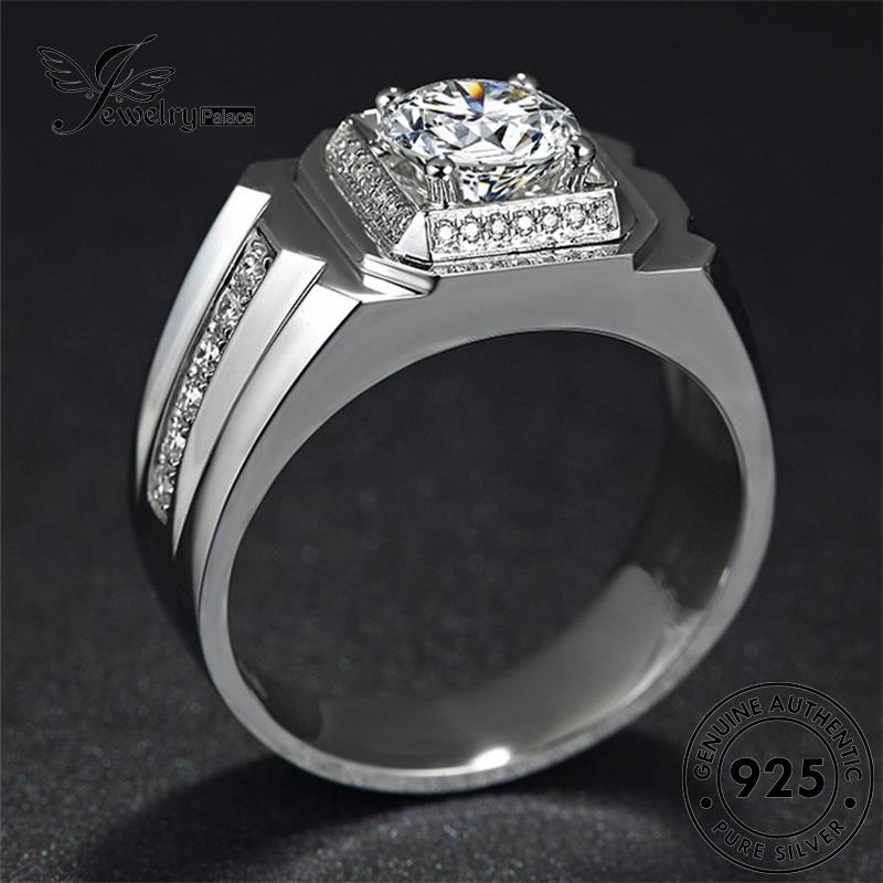 Jewelrypalace 925 Berlian Pria Perak Moissanite Fashion Cincin Asli R364