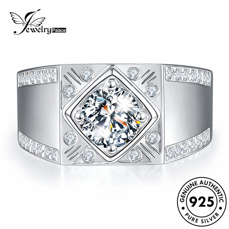 Perhiasantempat Berlian925 Mendominasi Perak Asli Cincin Moissanite Pria R370