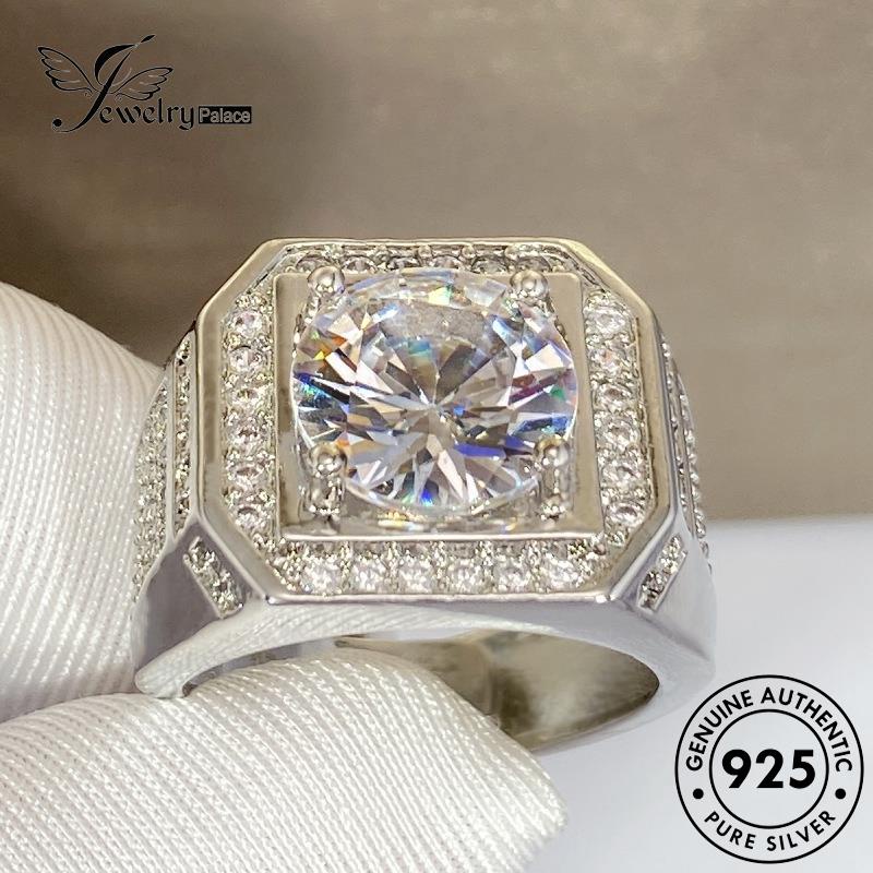 Jewelrypalace Cincin Wanita Asli Mewah Moissanite925 Perak Berlian R501