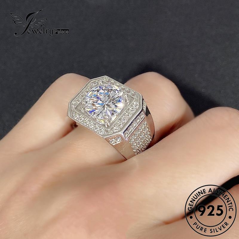 Jewelrypalace Cincin Wanita Asli Mewah Moissanite925 Perak Berlian R501