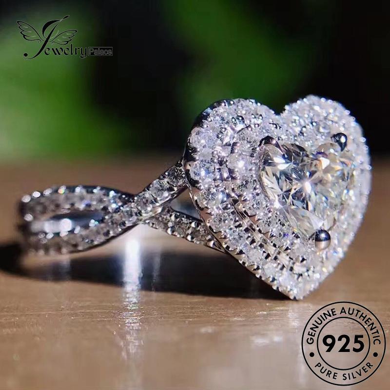 Jewelrypalace Mewah Berlian925 Moissanite Cincin Wanita Perak Love Asli R546