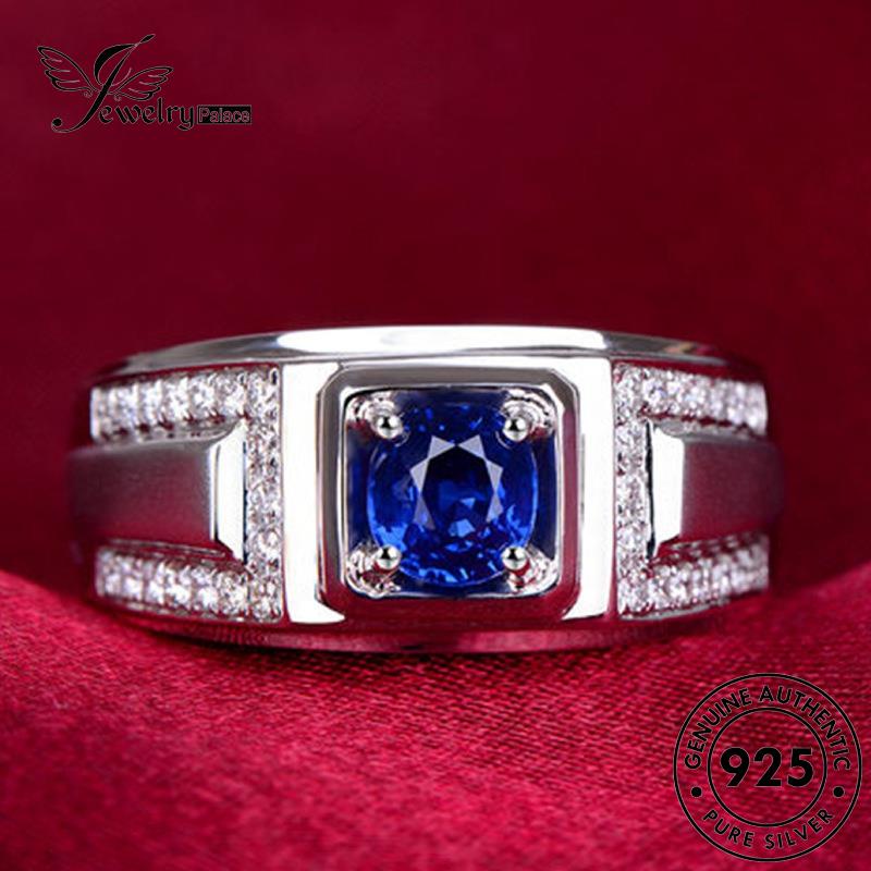 Jewelrypalace Bulat Safir Perak Pria Asli Temperamen Rings925 R567