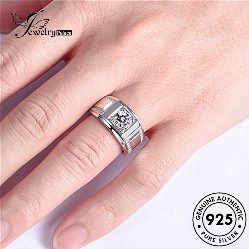 Jewelrypalace Asli Fashion Pria 925cincin Perak Moissanite Berlian R592