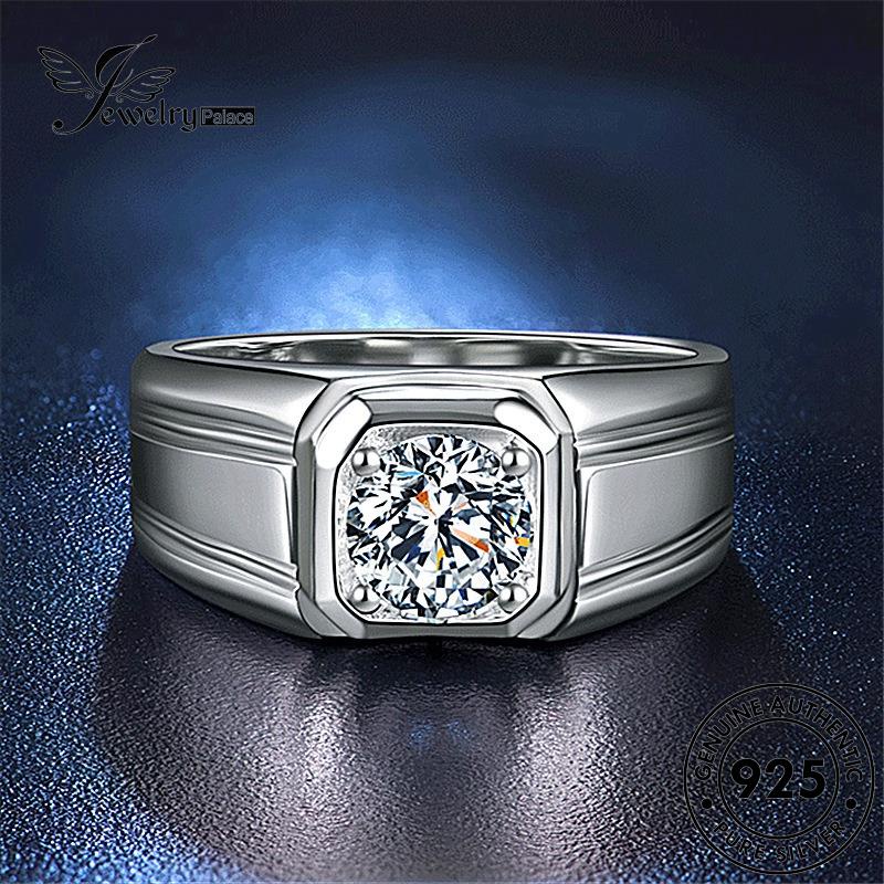 Jewelrypalace Cincin Perak Asli Fashion Pria Moissanite Berlian925 R599