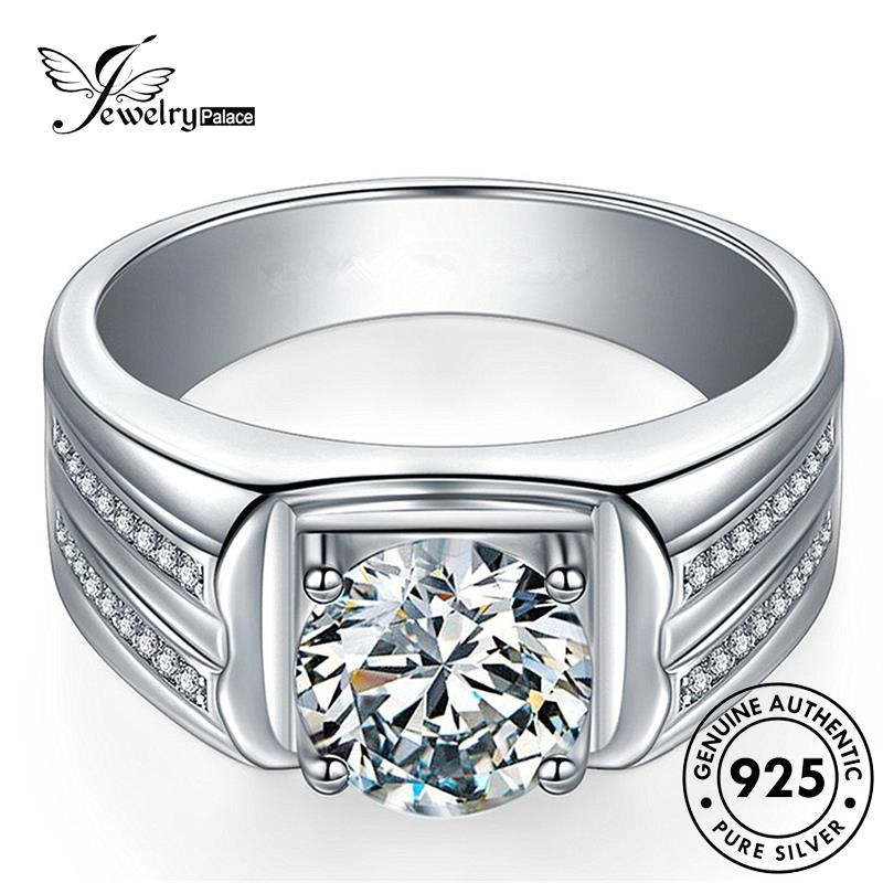 Jewelrypalace Cincin Pria Fashion925 Perak Asli Berlian Moissanite R741