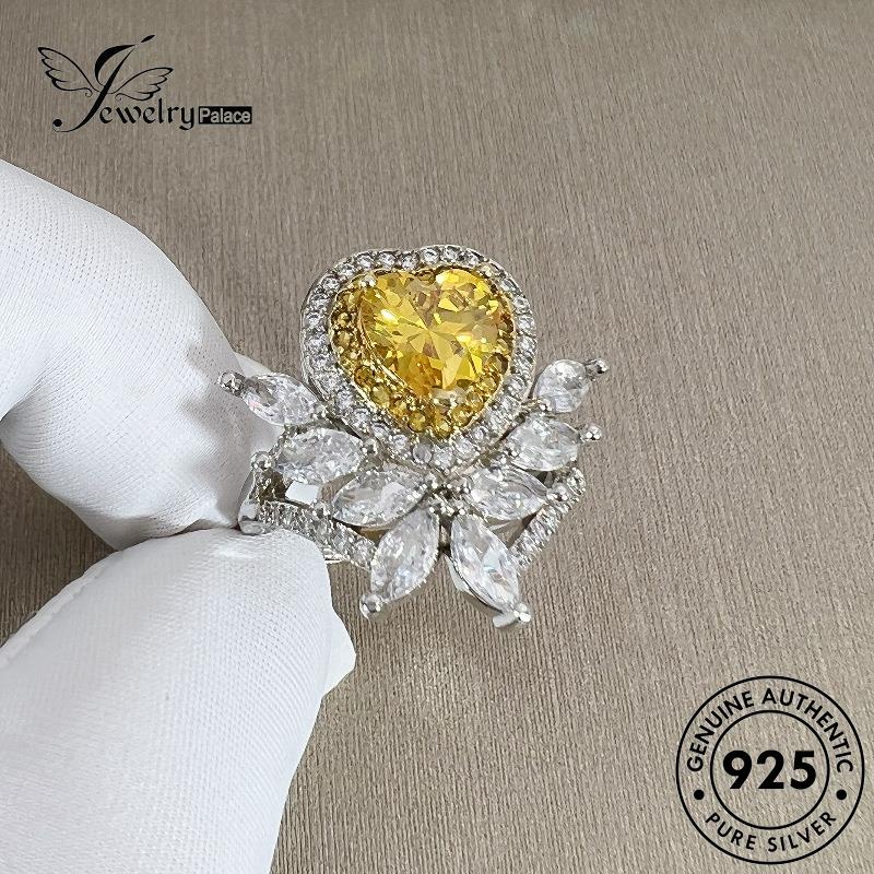 Tempat Perhiasan925 Cincin Love Wanita Citrine Perak Asli Mewah R823