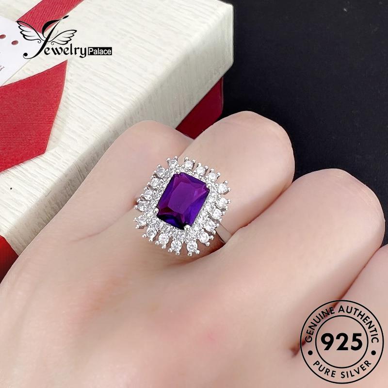 Jewelrypalace Cincin Wanita Perak Persegi925 Citrine Mewah Asli R860