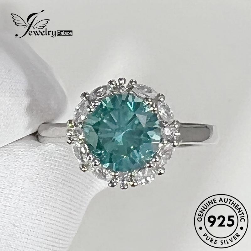 Perhiasantempat Wanita Mata Aquamarine Original Cincin Klasik Perak925 Kuda R917