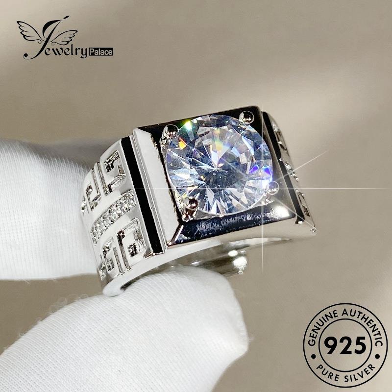 Jewelrypalace Cincin Fashion Berlian Pria Moissanite Asli925 Perak R1007