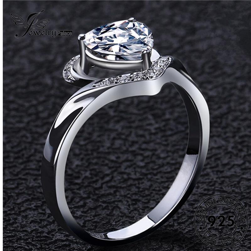 Jewelrypalace Fashion Asli Moissanite Love925Cincin Perak Berlian Wanita R1134