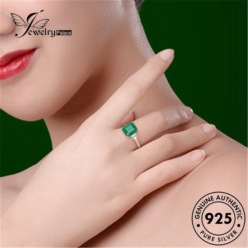 Jewelrypalace Emerald925 Wanita Cincin Kotak Retro Perak Asli R1384