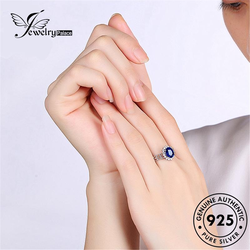 Jewelrypalace Cincin Oval Asli Safir925 Wanita Perak Creative R1607