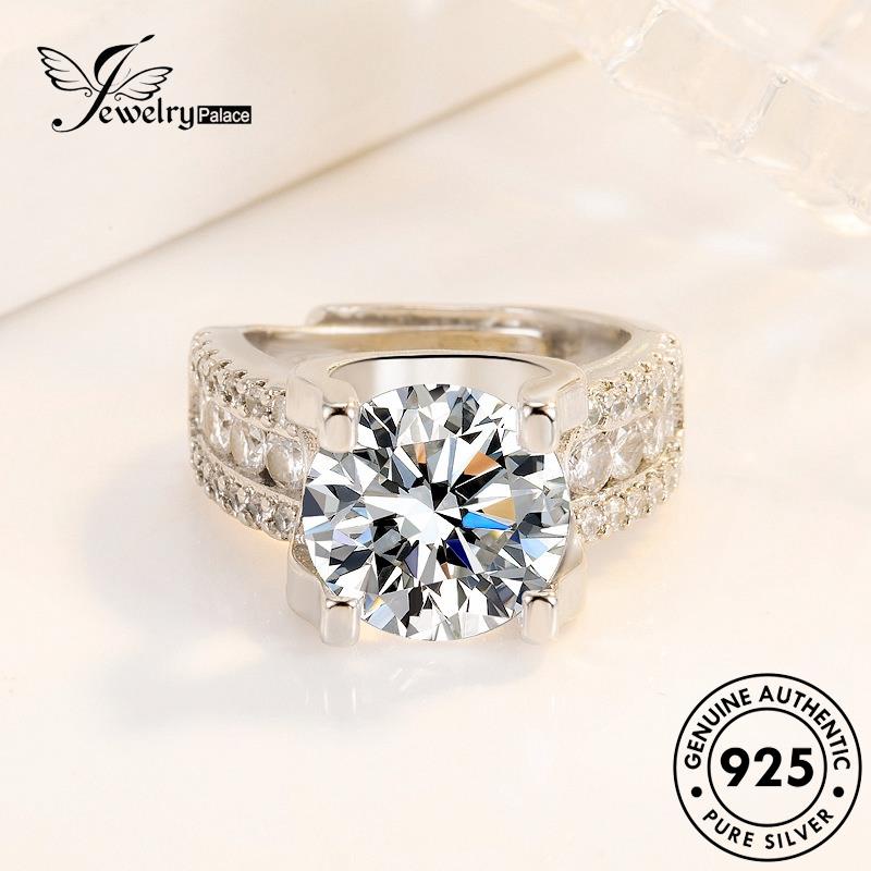 Jewelrypalace Cincin Perak Berlian Wanita Tau Mewah Moissanite925 Asli R1304