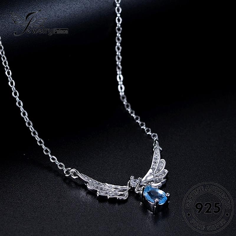 Jewelrypalace Asli925 Perak Safir Sayap Kalung Kreatif Wanita Malaikat N2