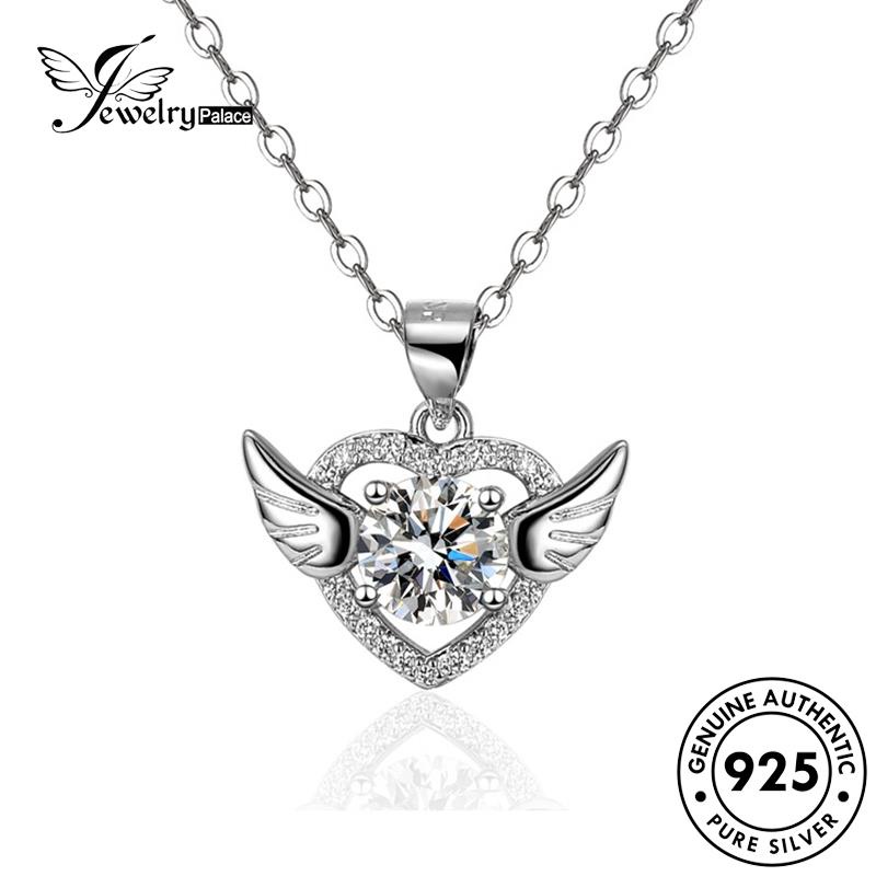 Jewelrypalace Kalung Berlian Wanita925 Perak Asli Simple Moissanite Love N62