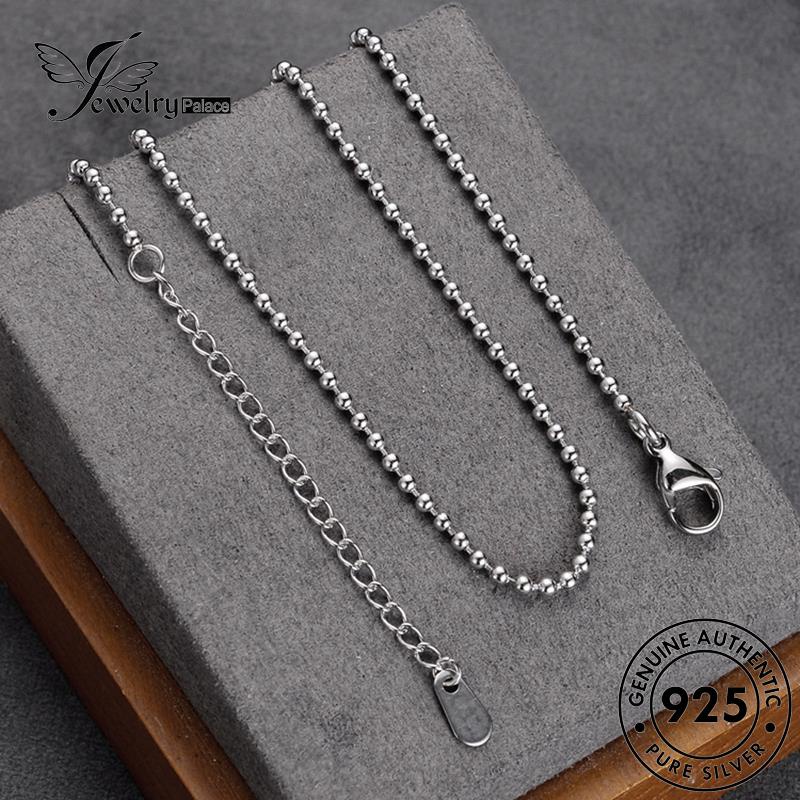 Jewelrypalace Kalung Simple Asli Bulat925Manik Silver Wanita N49