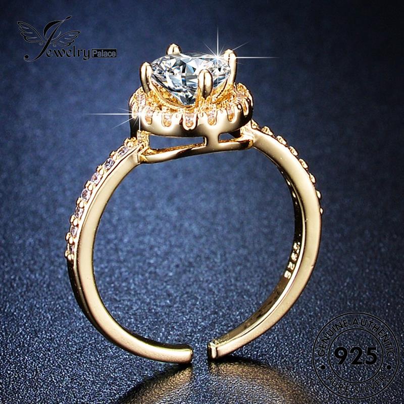 Jewelrypalace Asli925 Moissanite Wanita Emas Berlian Temperamen Cincin Perak Oval R53