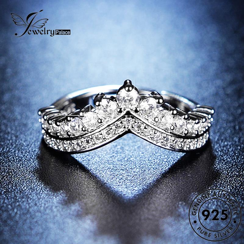 Jewelrypalace925 Moissanite Kepribadian Wanita Berlian Bentuk Perak Asli V Rings R119