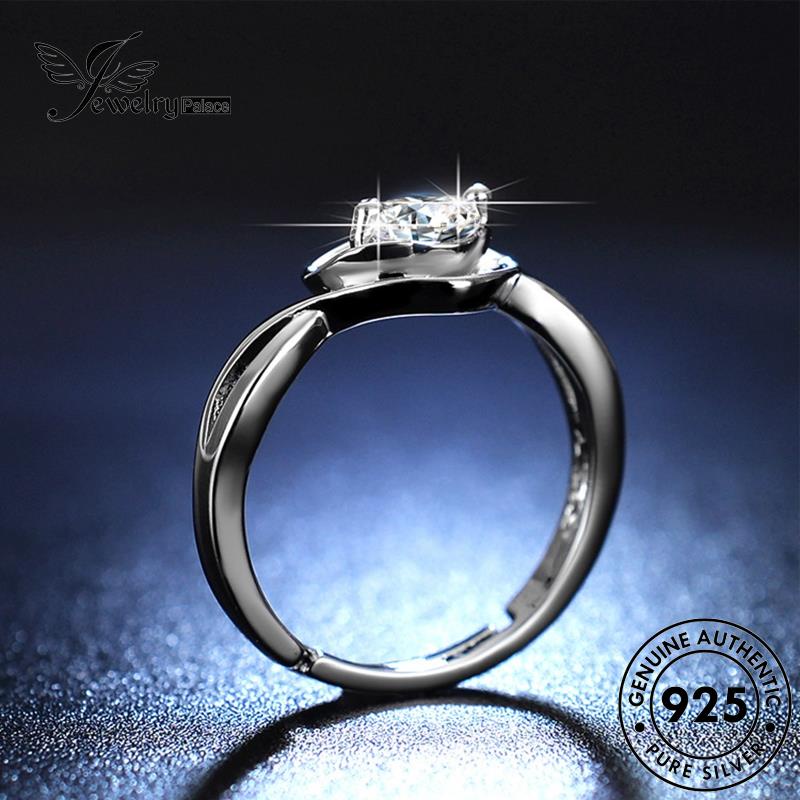 Jewelrypalace Cincin Perak Simple925 Perhiasan Moissanite Berlian Asli Wanita M068