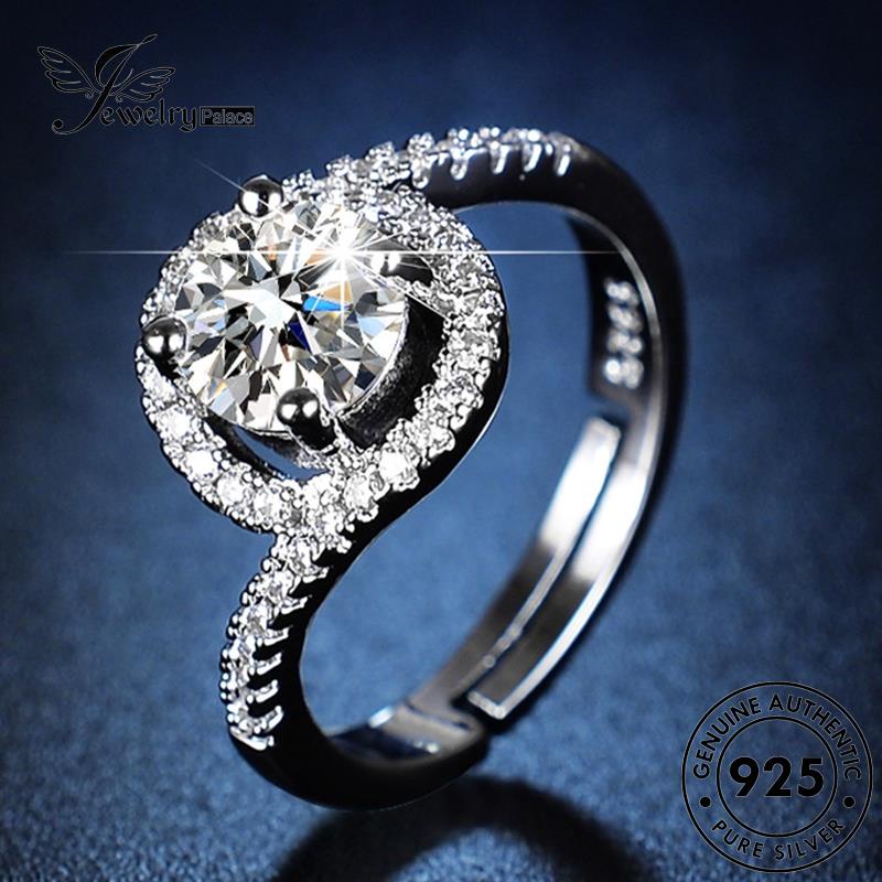 Jewelrypalace Cincin Asli925 Wanita Kreatif Berlian Lingkaran Perak Moissanite R168