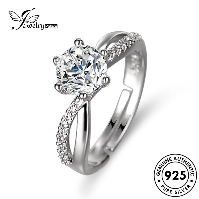 Perhiasantempat Cincin Berlian Interweave Perak Asli Moissanite Klasik925 Wanita R401