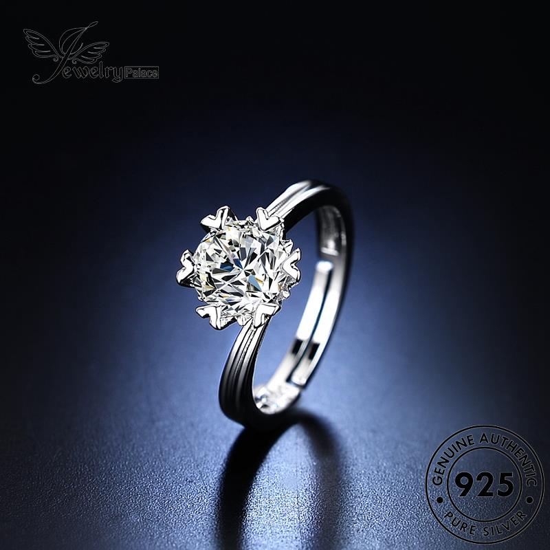 Jewelrypalace 925asli Cincin Moissanite Wanita Perak Berlian Hati Fashion R405