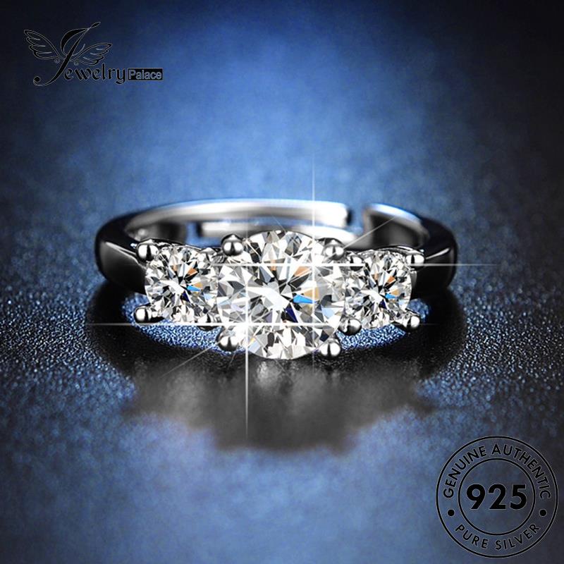 Jewelrypalace Moissanite Cakar925 Enam Cincin Berlian Perak Asli Temperamen Wanita R426