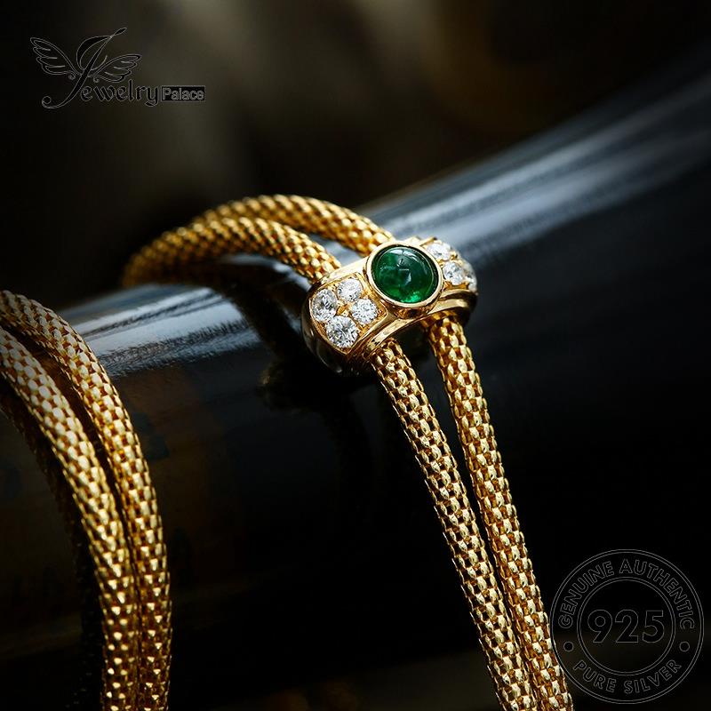 Jewelrypalace Kalung Wanita Emas Emerald Mewah Perak Asli925 N1601