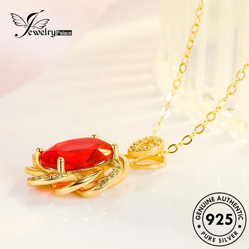 Jewelrypalace Ruby Hollow Wanita Fashion925 Perak Kalung Asli N1111