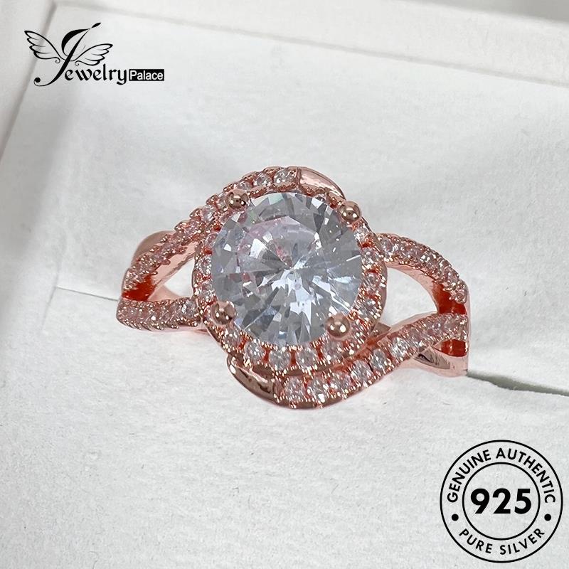 Jewelrypalace Cincin Perak925 Wanita Cakar Empat Emas Moissanite Berlian Asli R1718