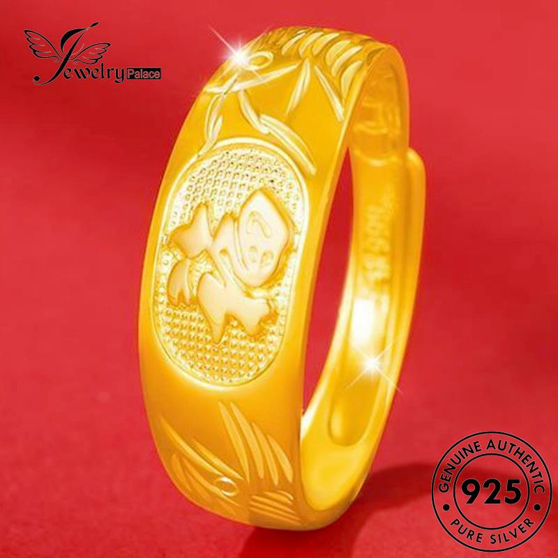 Jewelrypalace Fu Karakter Perak Cincin Emas Asli Wanita925 R1724