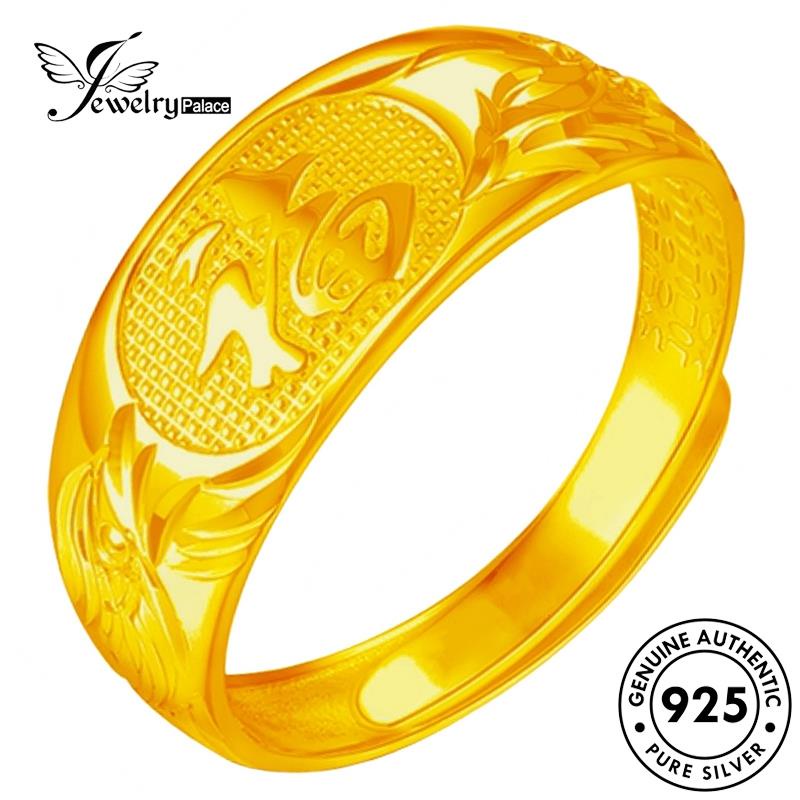 Jewelrypalace Fu Karakter Perak Cincin Emas Asli Wanita925 R1724