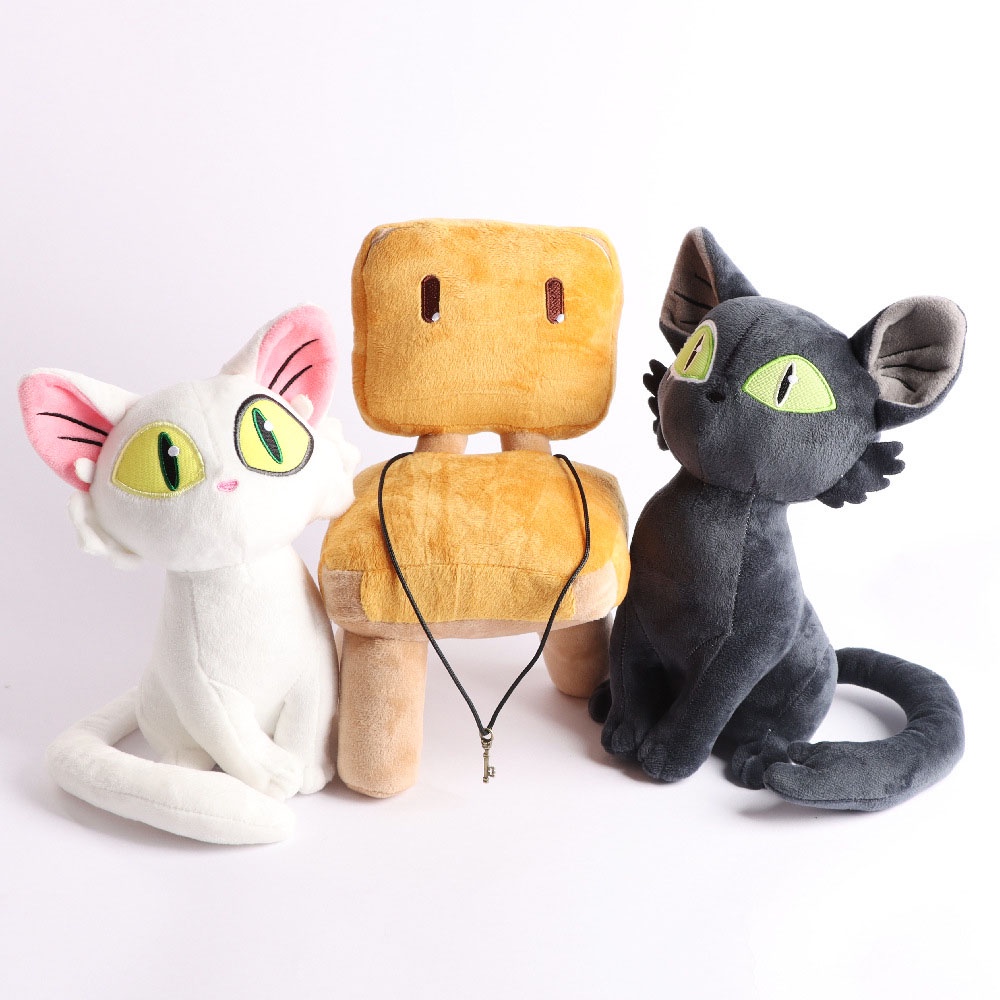 New Suzume no Tojimari Kucing Boneka Plush Lucu Kucing Putih Hitam Mainan Anak Dekorasi Kamar Tidur