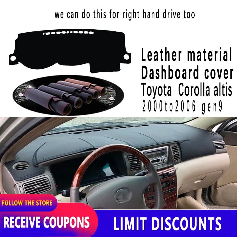 Untuk Toyota Altis Corolla Menebal Insulated Dashboard Cover Pad Kulit Aksesoris Mobil Interior2000 2001 2002 2003 2004 2005 2006 2007 2008 2009 2010 2011 2012 2013 2014-2021