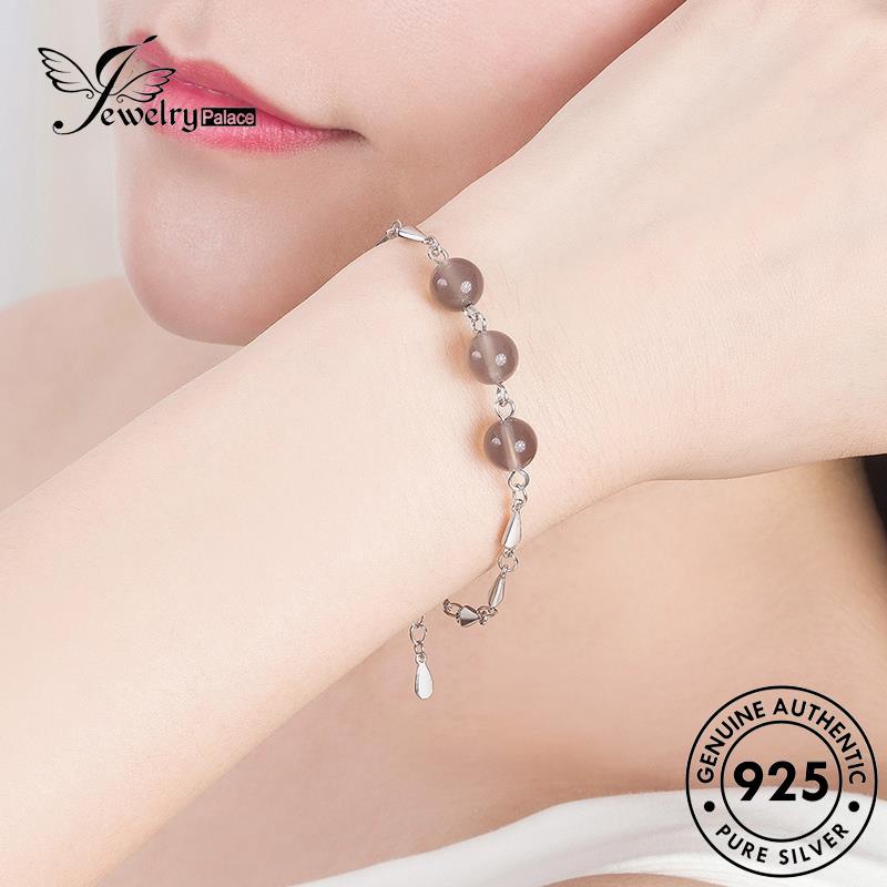 Jewelrypalace Gelang Manik-Manik Batu Akik Asli Wanita Perak Pribadi925 B108