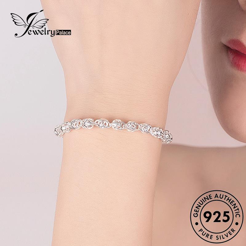 Jewelrypalace Gelang925 Fashion Wanita Silver Bola Asli Hollow B27