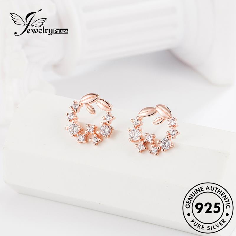 Jewelrypalace Anting Emas Wanita Stud Asli Moissanite Bunga925 Perak Fashion Berlian E117