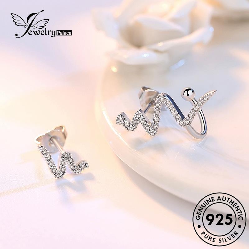 Jewelrypalace Kepribadian Asli Petir Wanita Perak Moissanite Berlian Anting Stud925 E152