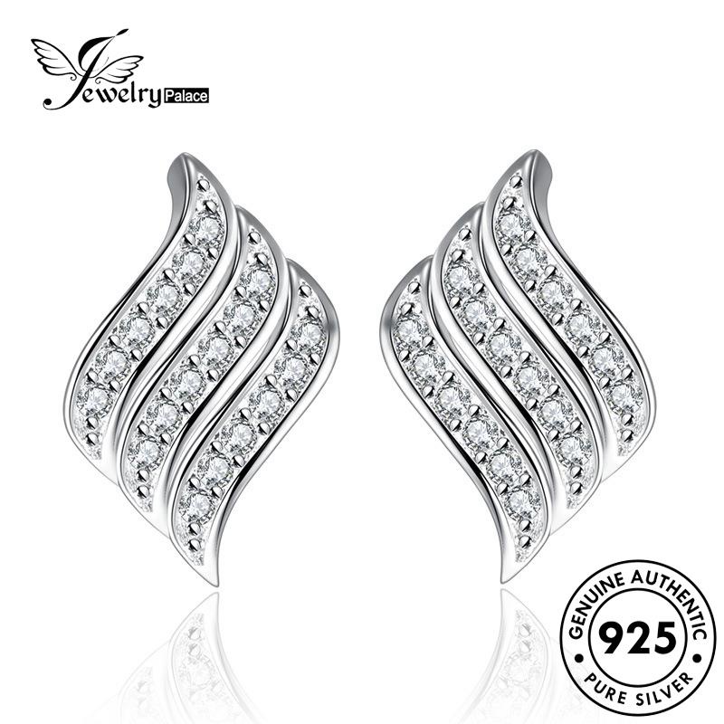 Jewelrypalace Berlian Kepribadian Perak Wanita Stud 925sayap Anting Asli Moissanite E153