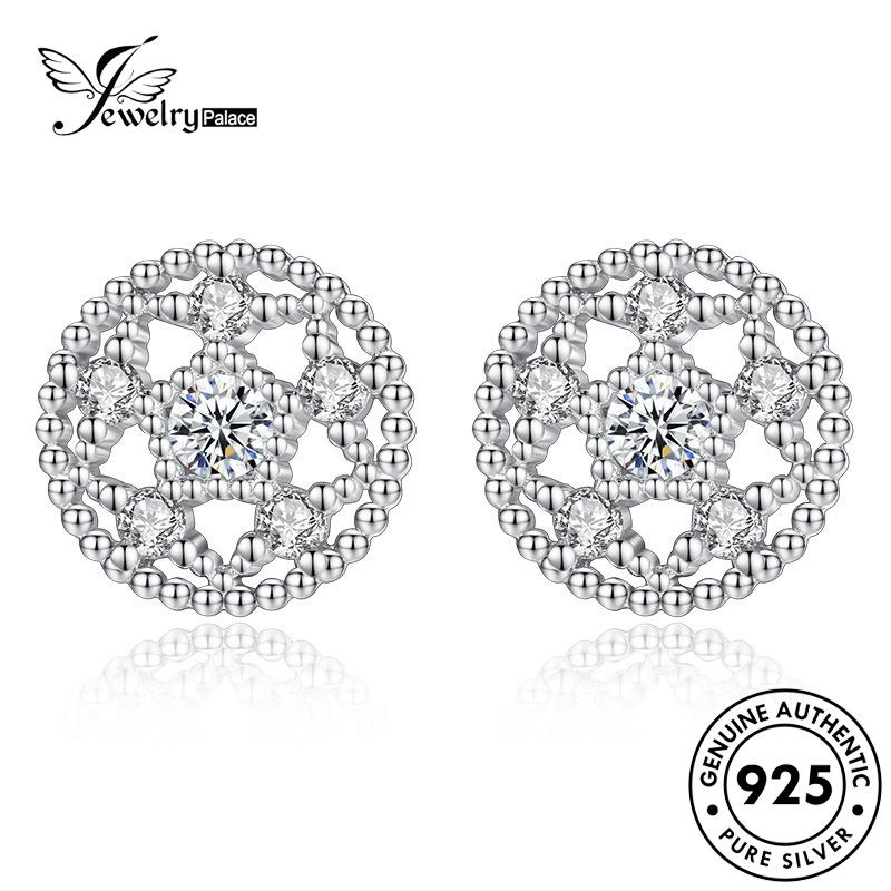 Tempat Perhiasan Wanita Berlian925 Lingkaran Asli Anting Tusuk Kreatif Perak Moissanite E218