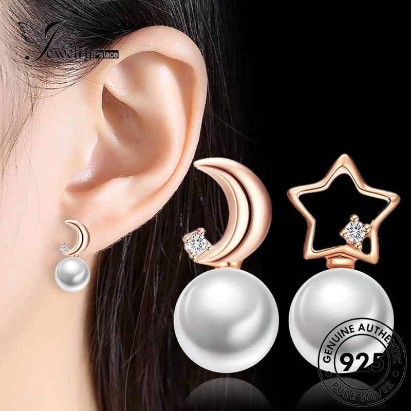 Jewelrypalace Perak Stud Xingyue 925wanita Antingmutiara Emas Asli Temperamen E251