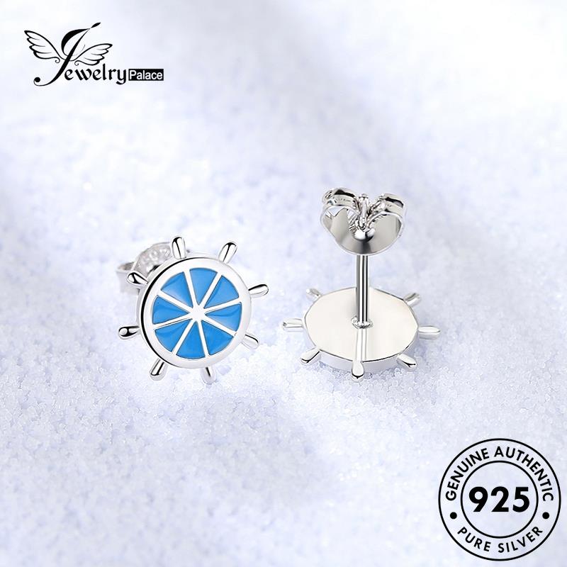 Jewelrypalace Anting Tusuk Asli Kemudi Kreatif Perak925 Biru Wanita E325