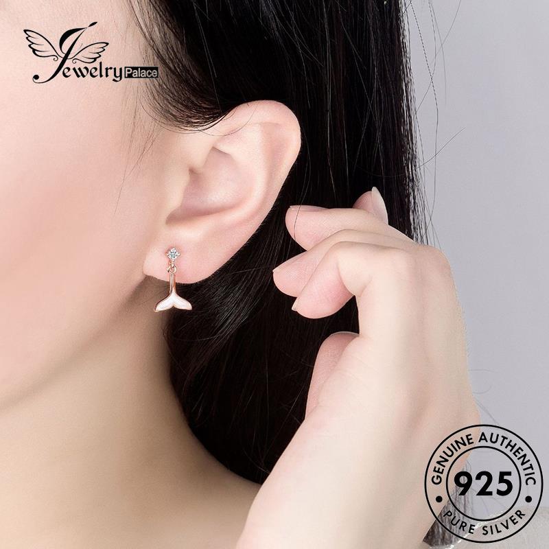 Jewelrypalace Anting Tusuk925 Emas Asli Creative Mermaid Wanita Perak E322