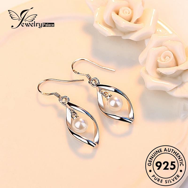 Jewelrypalace Hook Twist Wanita Asli Perak Mutiara925 Anting Simple E488