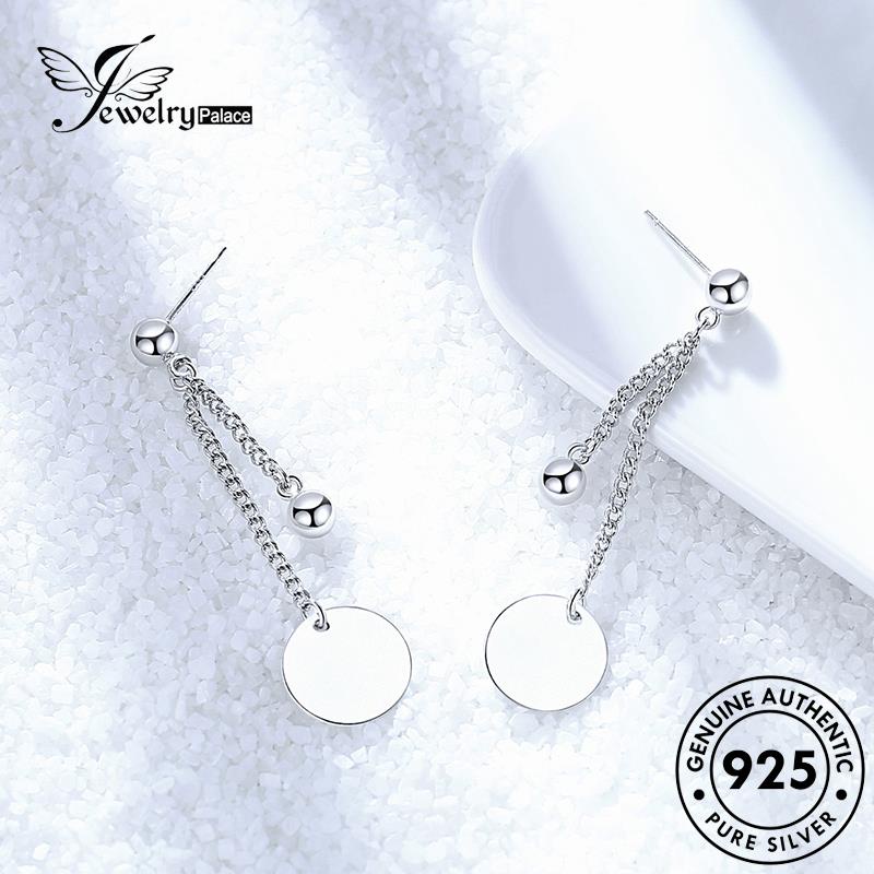 Jewelrypalace Perak925 Asli Temperamen Anting Rumbai Bulat Kue Stud Wanita E549