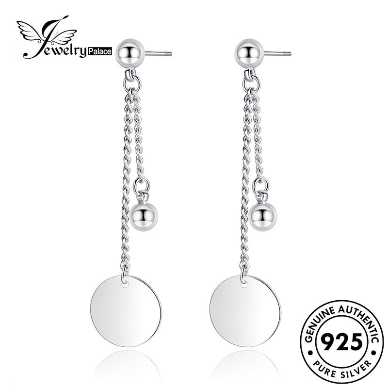 Jewelrypalace Perak925 Asli Temperamen Anting Rumbai Bulat Kue Stud Wanita E549