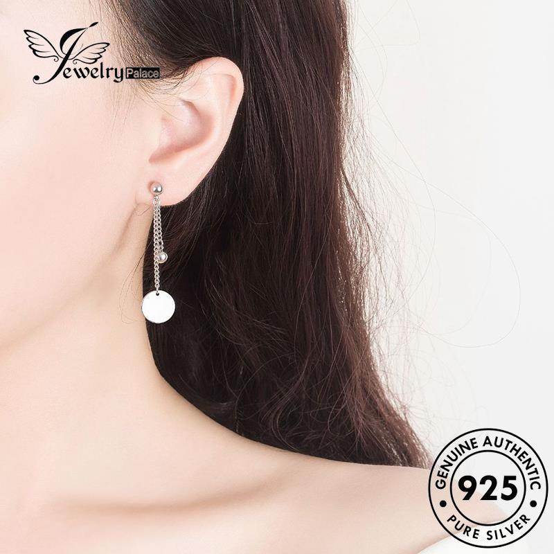 Jewelrypalace Perak925 Asli Temperamen Anting Rumbai Bulat Kue Stud Wanita E549